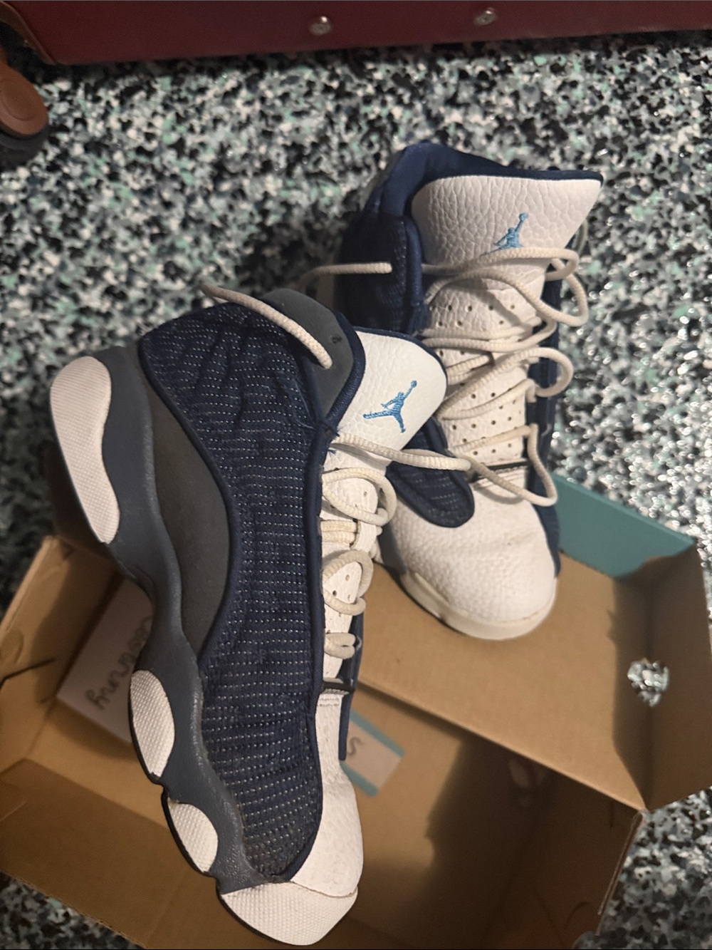 Nike Air Jordan 13 Retro Flint 2020 Kids Size 13.5C Blue White 414575-404